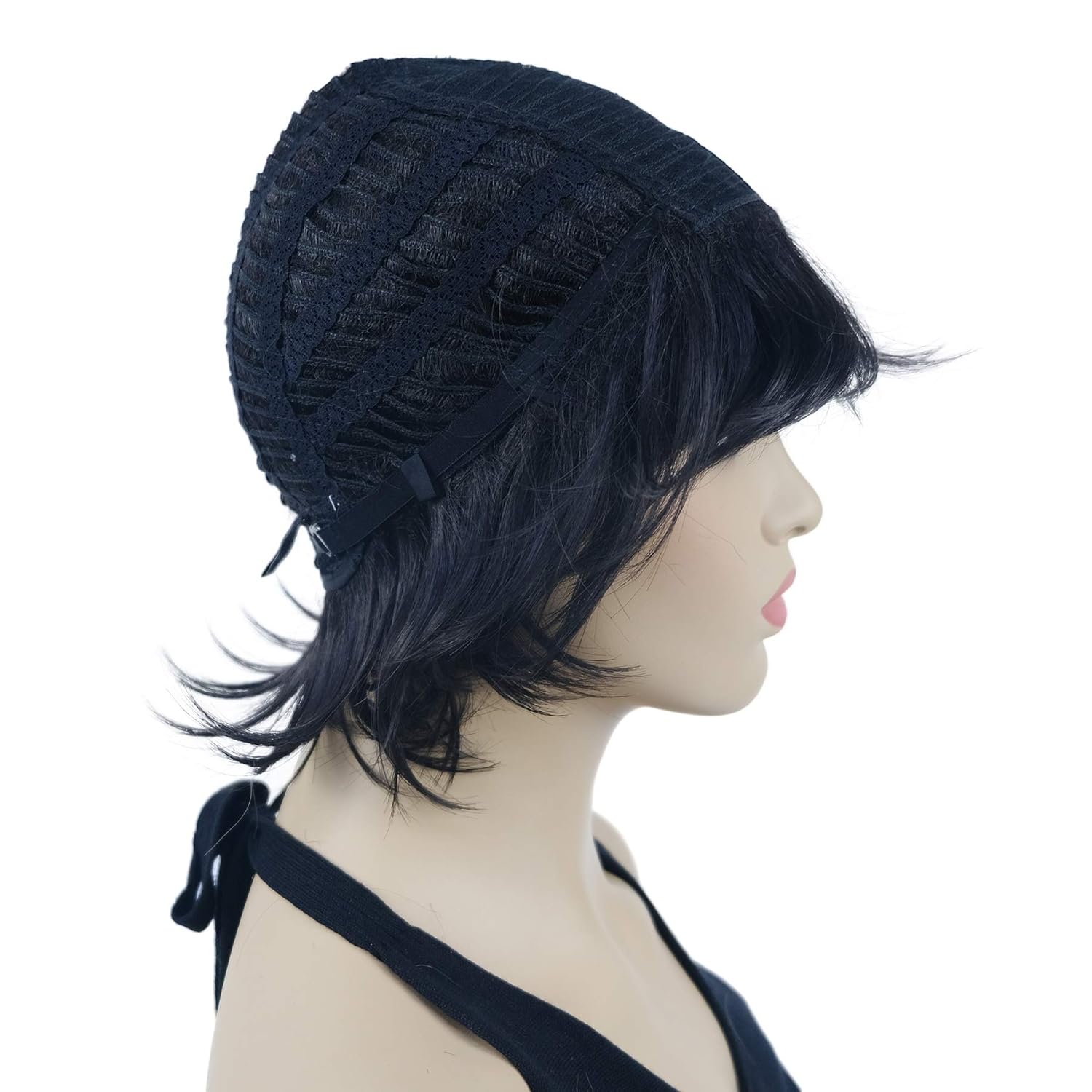 Lydell Short Layered Shaggy Wavy Full Synthetic Wigs (Natural black) - Image 8