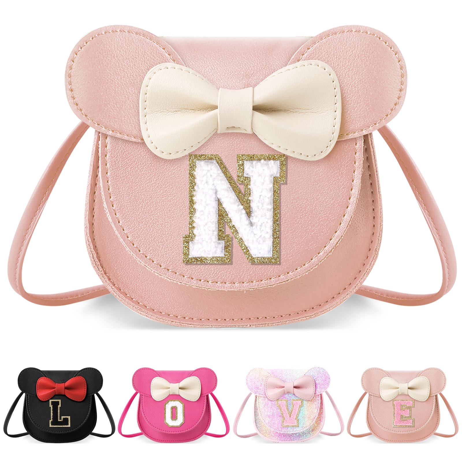 Little Girl Toddler Purse - Cute Mouse Ear Bow Crossbody Bag for 2-8 Year Olds - Birthday Gift