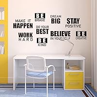 Vista 5 de 4 Sheets Inspirational Wall Decals Peel and Stick Motivational Phrases Wall Stickers Positive Quotes Vinyl for Library Home Classroom School Office