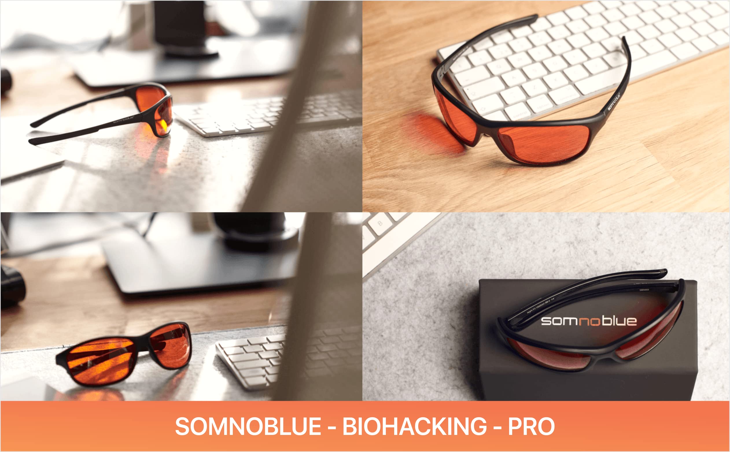 Blaulichtfilter-Brille Pro - Blueblocker-Brille – 99,9% Anti-Blaulicht - BIOHACKING-PRO – With Case