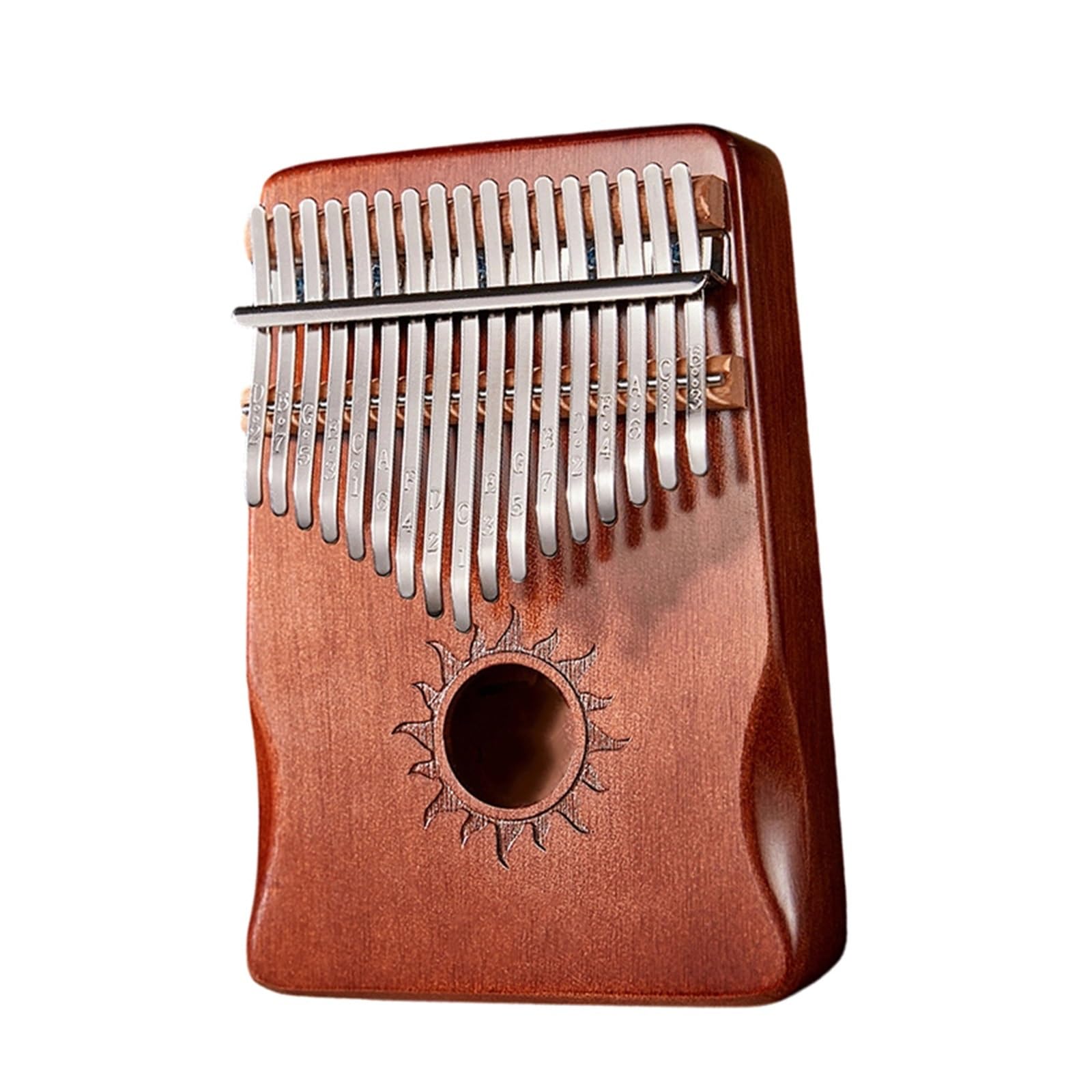 Strumento Musicale Portatile In Legno Massello Kalimba A 17 Note Con Motivo(Coffee)