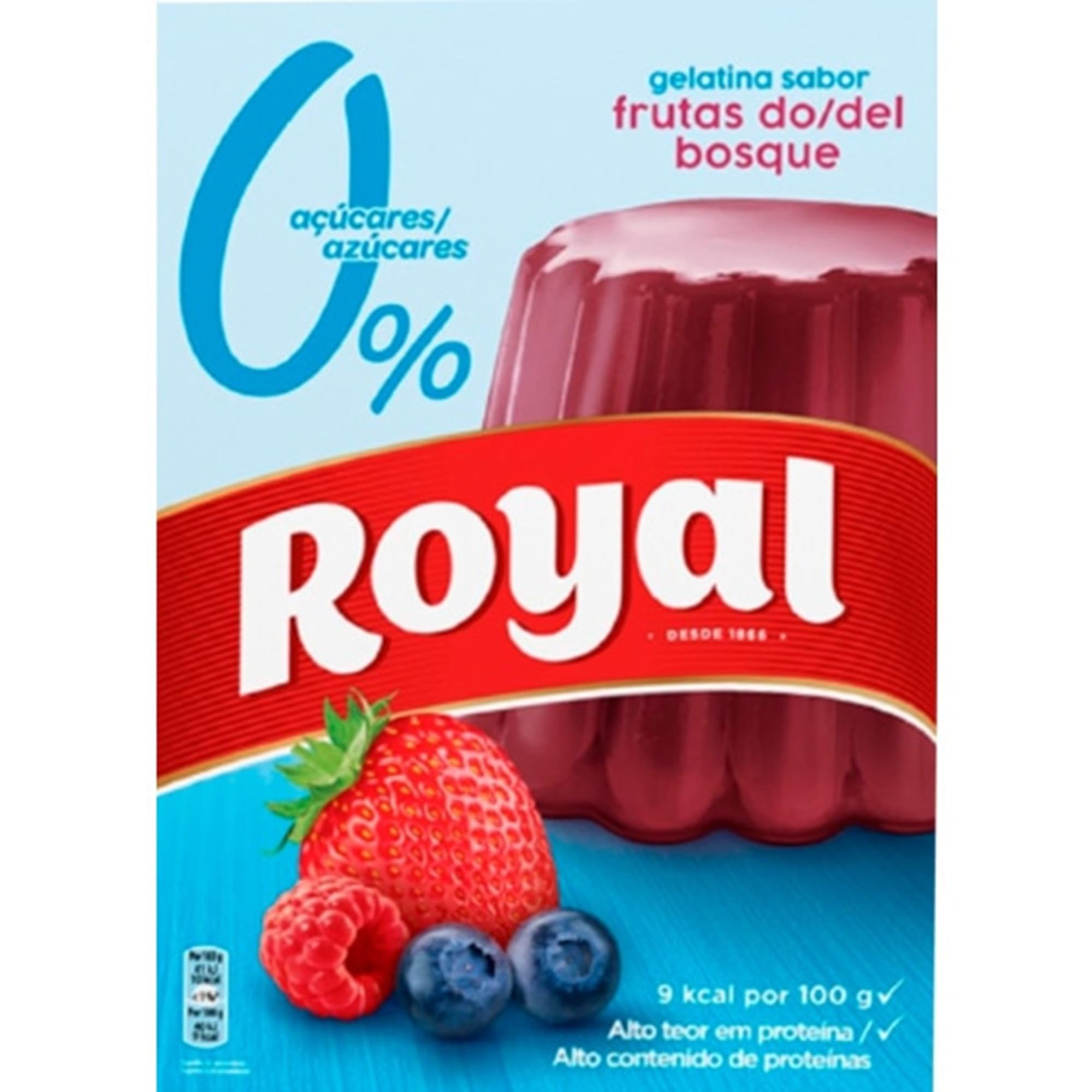 Royal Mix - Gélatine en poudre avec un mélange de saveurs | Fraise | Tropical | Fruits des bois | Pastèque | Ananas - 0% sucres ajoutés | 5 sachets de 31g.