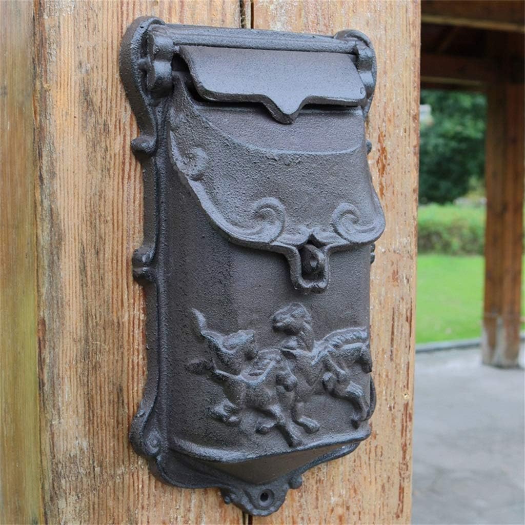 HBJWOV Cast Iron Crafts Retro Old Cast Iron Small Mailbox Mailbox Letter Box Wall Hanging Wall Hanging Garden Decorations