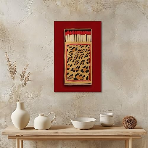 Miniatura 4 de Póster retro de lienzo con estampado de leopardo, estilo vintage, moderno, con estampado de leopardo, bar, carrito, dormitorio, habitación, 8 x 12