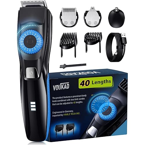 40 Precisions Electric Beard Trimmer for Men, Mens Grooming Trimmer for Beard, Mustache, Face and Ear Hair, Multi-Series Clipper, Waterproof, USB C Charging, Soft Pouch - Upgraded Version