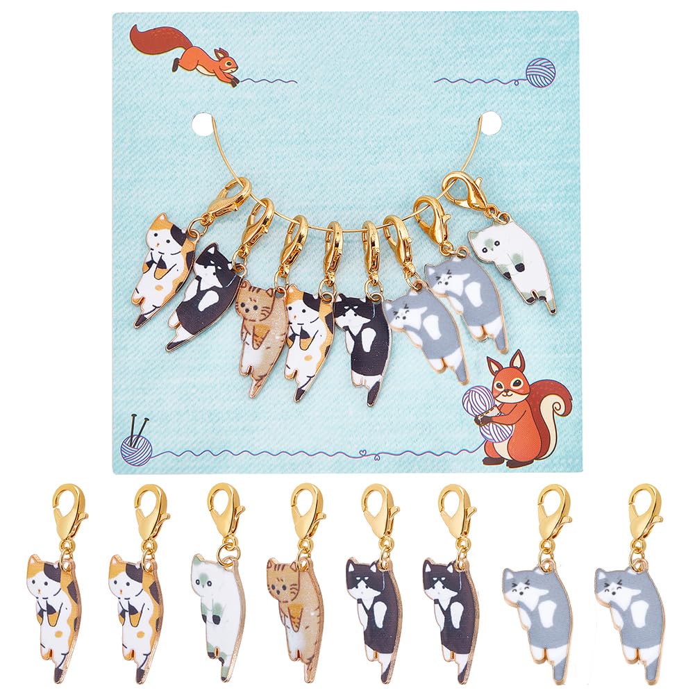 Amazon.com: NBEADS 8 Pcs Cat Stitch Markers, Alloy Enamel Crochet