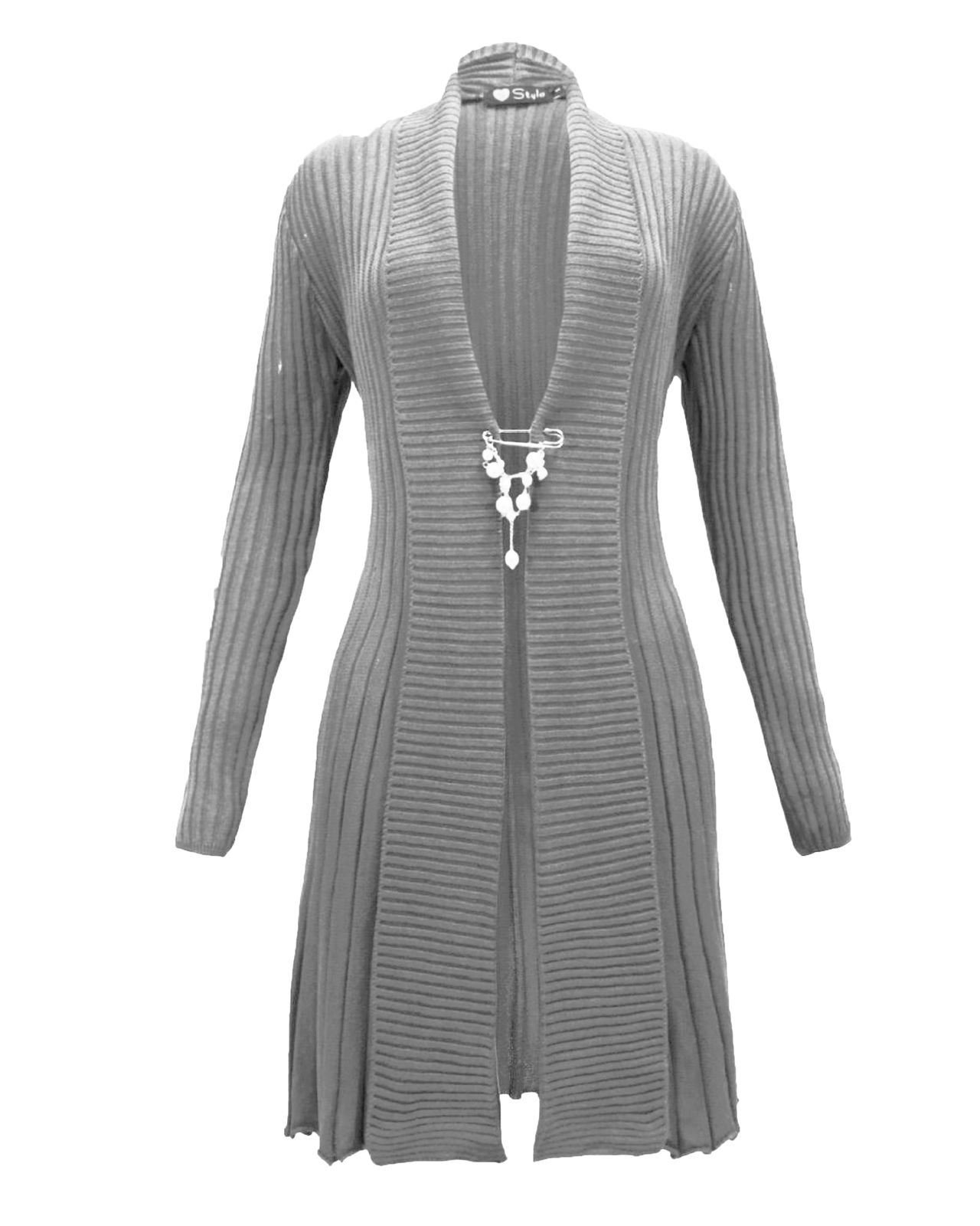 Top Vendor Women's Silver Grey Knitted Boyfriend Cardigan Crochet Dress Top Plus Sizes Silver 8