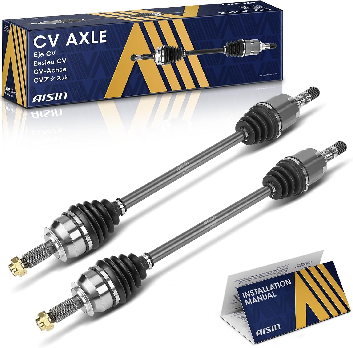 AISIN Front CV Axle Assembly Set (Left + Right) for Subaru Crosstrek 2018–2023