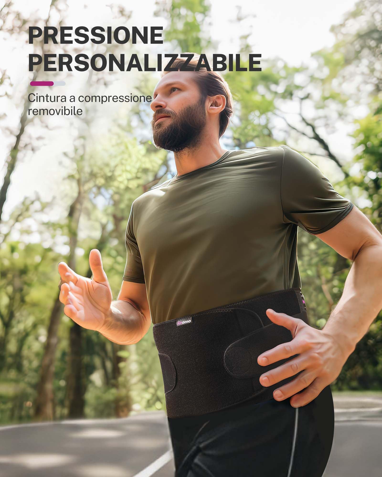 Fitomo Cintura per Ernia Ombelicale da Indossare Davanti, Unisex, Regolabile con Cuscinetti Rimovibili e Cinghie Extra per Pressione Addominale, Supporto Lombare, Ideale per il Recupero Quotidiano
