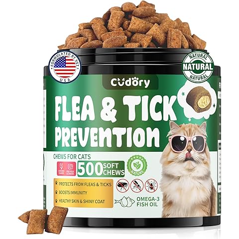 Flea and Tick Prevention for Cats – 500 Crunchy & Creamy Chews, Cat Flea Chewables ...