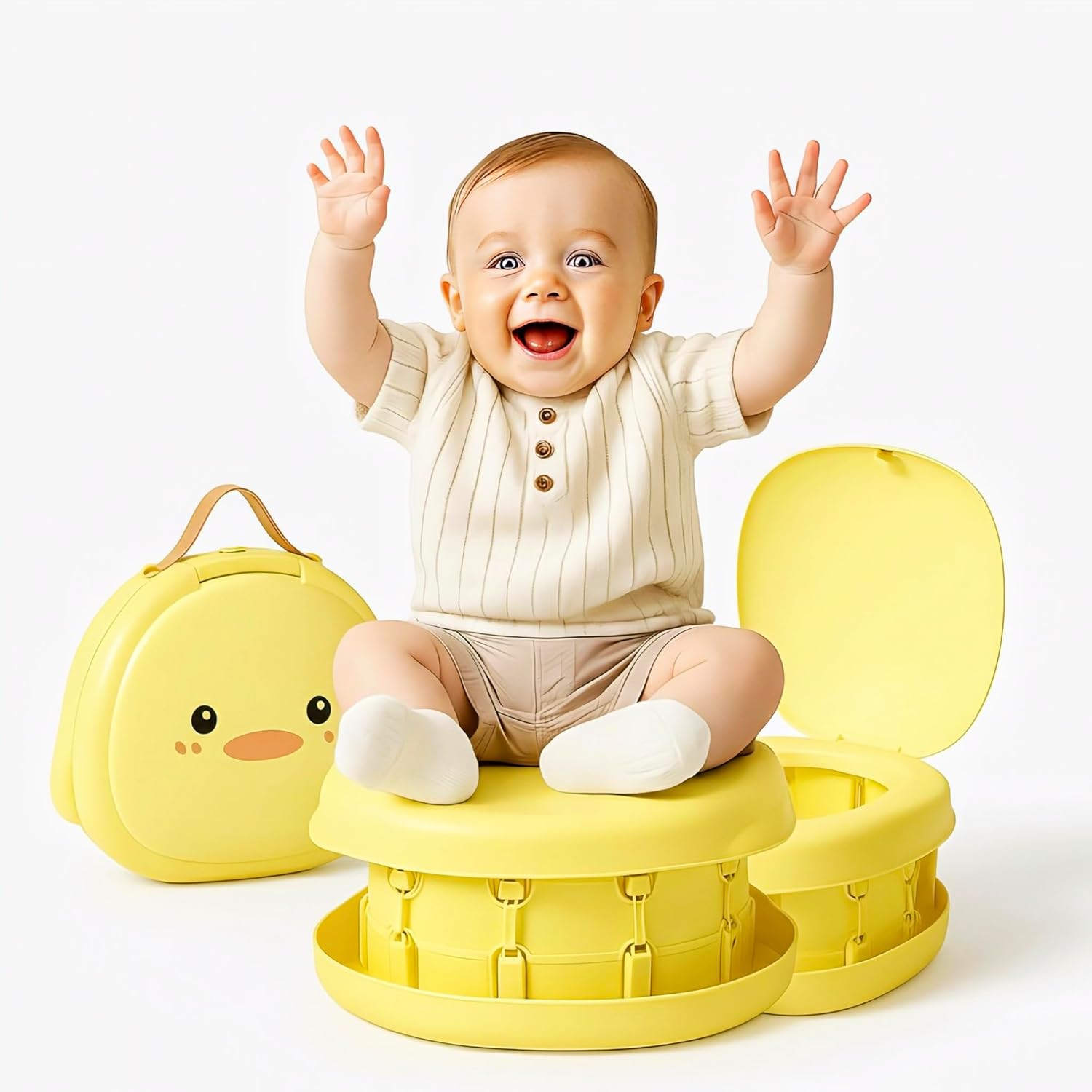 Foldable Baby Potty Training Seat, Portable, Detachable Design, Smooth Inner Wall, Toddler Potty Trainer Chair, Potty Chair. Baby Potty, Toilet Seat for Kids (MNPF2 YELLOW)