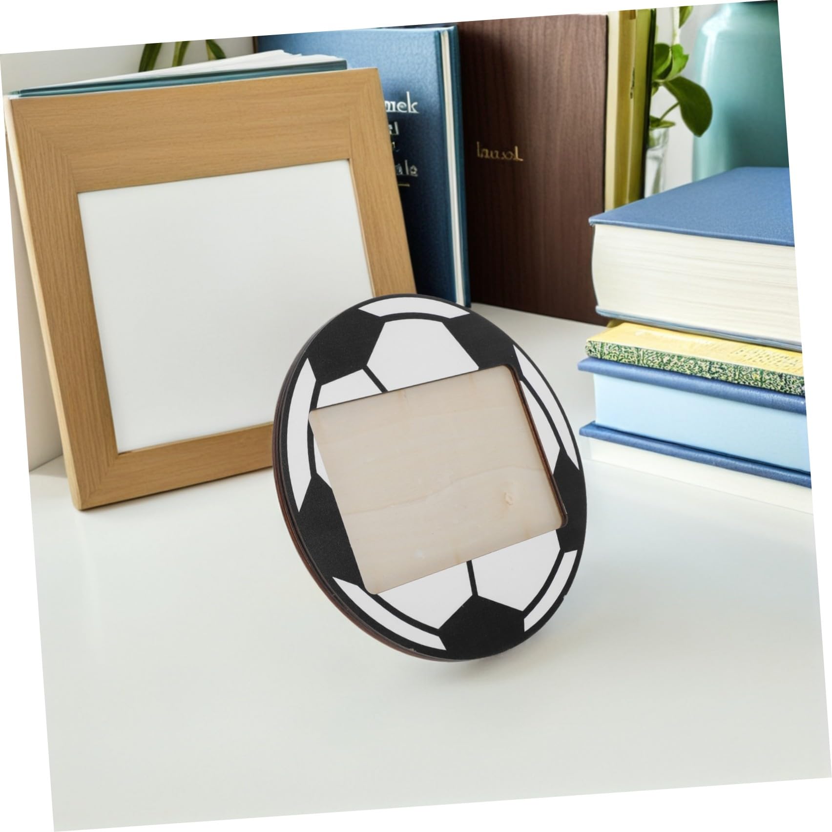 Zerodeko 6 Pezzi Cornice per Foto da Tavolo in Legno Nero con Design Sportivo Unico, Decorazione Versatile la Casa e Ricordo Duraturo di Eventi Calcistici