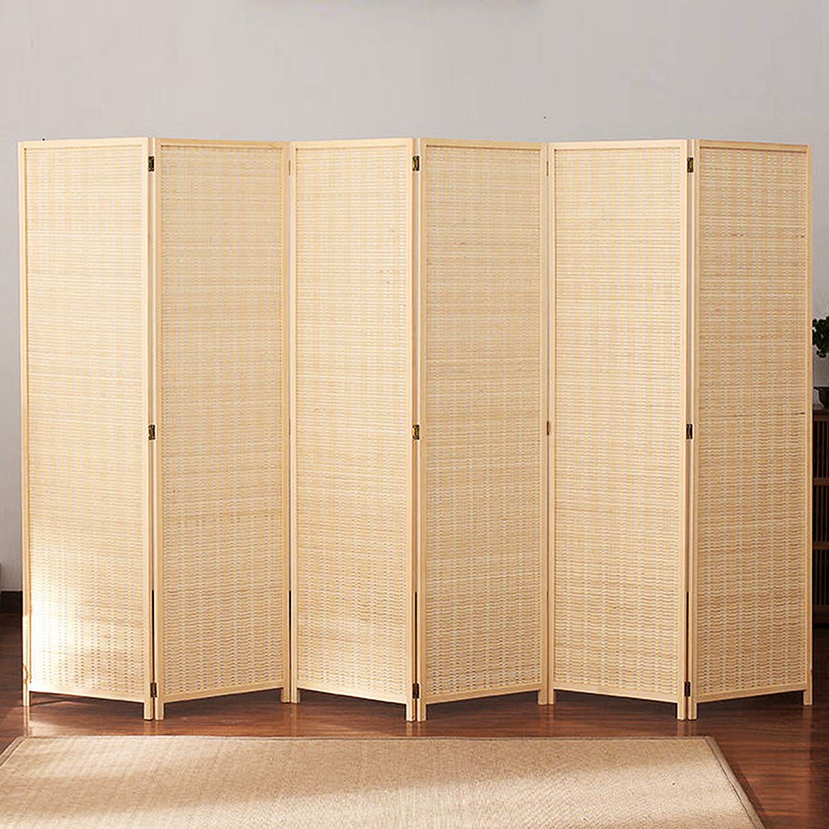 TinyTimes 6 FT Tall Bamboo Room Divider, 6 Panel Room Dividers