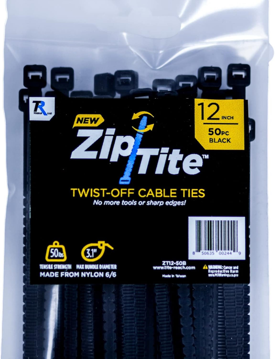 Tite Reach Tools Zip-Tite Easy Twist Off Nylon Cable Ties (100, 6 Inches)