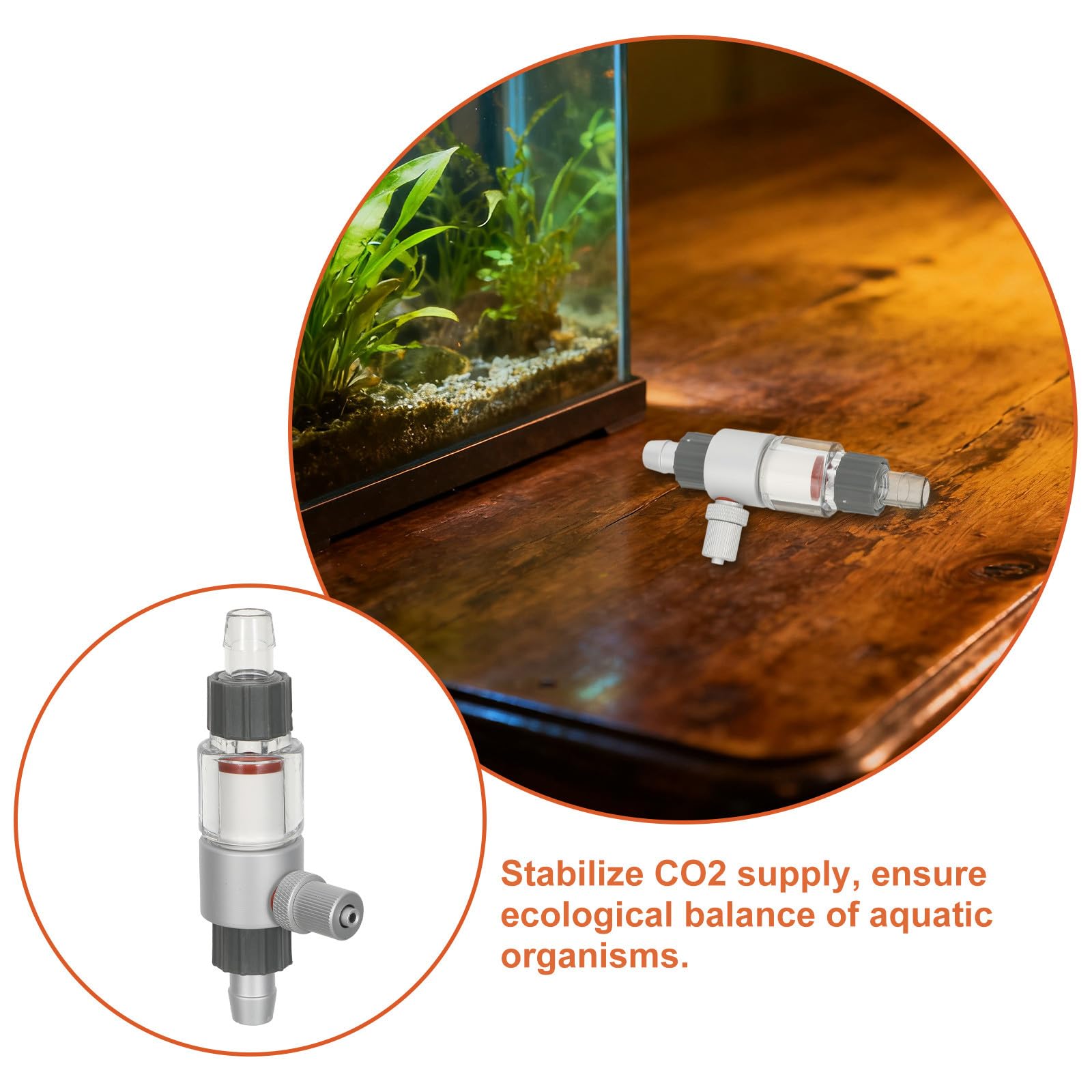 Diffusore Co2 per Acquario Piantumato, Atomizzatore Esterno | Design Nano Bolle, Installazione in Serie, Acrilico e Lega di Alluminio, Argento