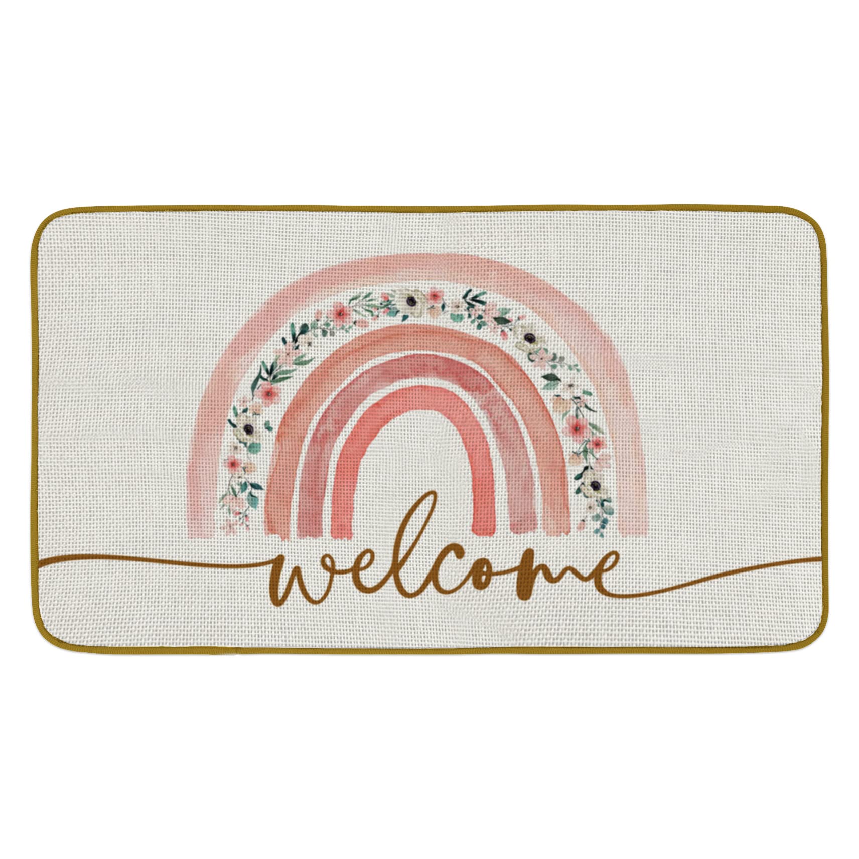 Flower Floor Mat / Rainbow × Ecru beige 村上隆 Flower Floor Mat