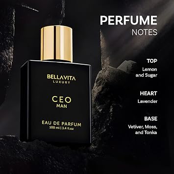 Bellavita Luxury CEO MAN Eau de Parfum | 100 ml (3.4 fl.oz.) | Perfume for Men | Mandarin, Lemon, Lavender, and Vetiver Notes | Long Lasting Men's Fragrance