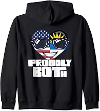 Proudly Both Dual Citizenship Antigua and Barbuda Zip Hoodie
