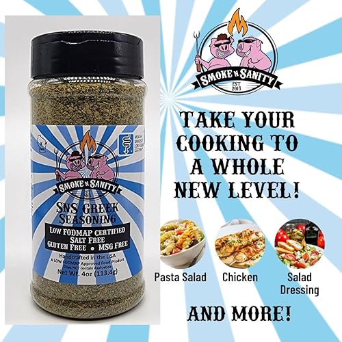 Miniatura 3 de Smoke n Sanity SnS Condimento griego - Certificado Monash bajo FODMAP - Sin sal - Sin gluten - Certificado Kosher - Sin lácteos - Alimentos bajos en