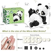 Vista 14 de Kit de bloques de construcción de microbloques de construcción de animales lindos, mini ladrillos de gato azul, juguetes de construcción