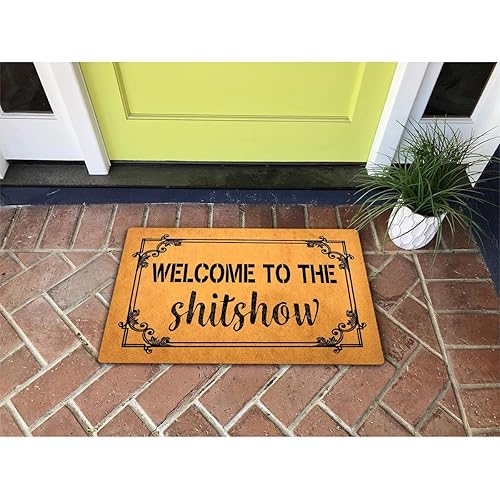 GXFC Welcome Porch Mat with Rubber Back Welcome to The Shitshow Funny Doormat Funny Doormat for Entrance Way Monogram Mats for Front Door Mat No Slip Kitchen Rugs and Mats 30"(L) x 18"(W)