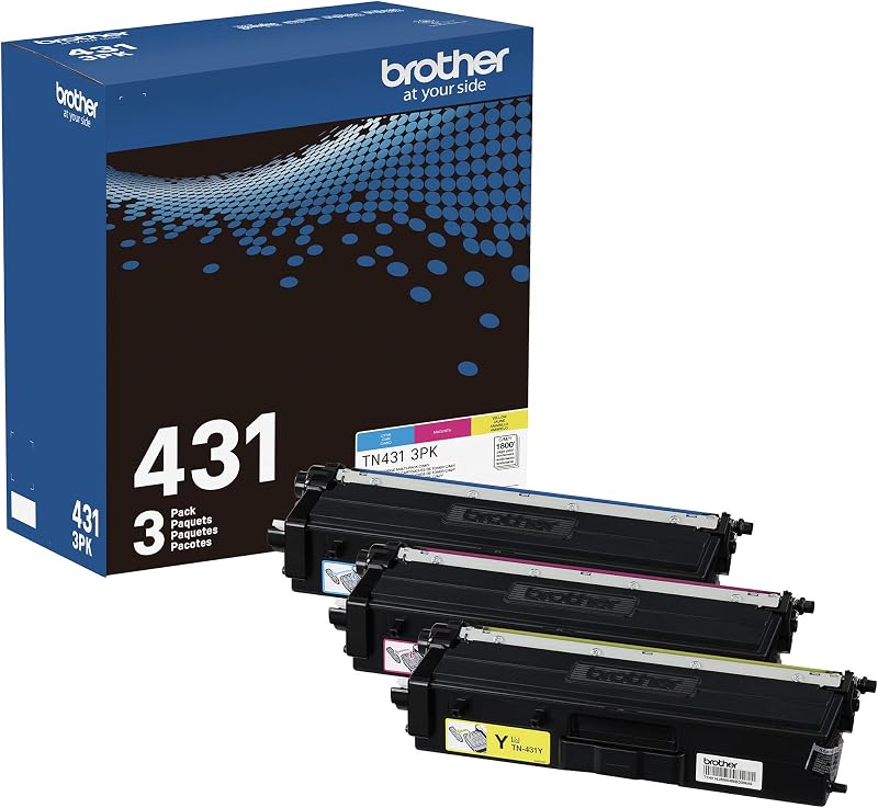 Brother TN-431 3PK, Cyan, Magenta, Yellow, Standard Yield, Model: TN4313PK | Standard-yield 3-pack