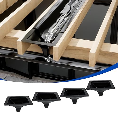 Muzata 4PCS Black Under Deck Drainage System Downspout PE Easy