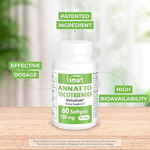 Miniatura 2 de Supersmart Annatto Tocotrienoles 100 mg por día (DeltaGold Vitamina E) - Suplemento de tocotrienoles | Sin OMG y sin gluten - 60 cápsulas blandas