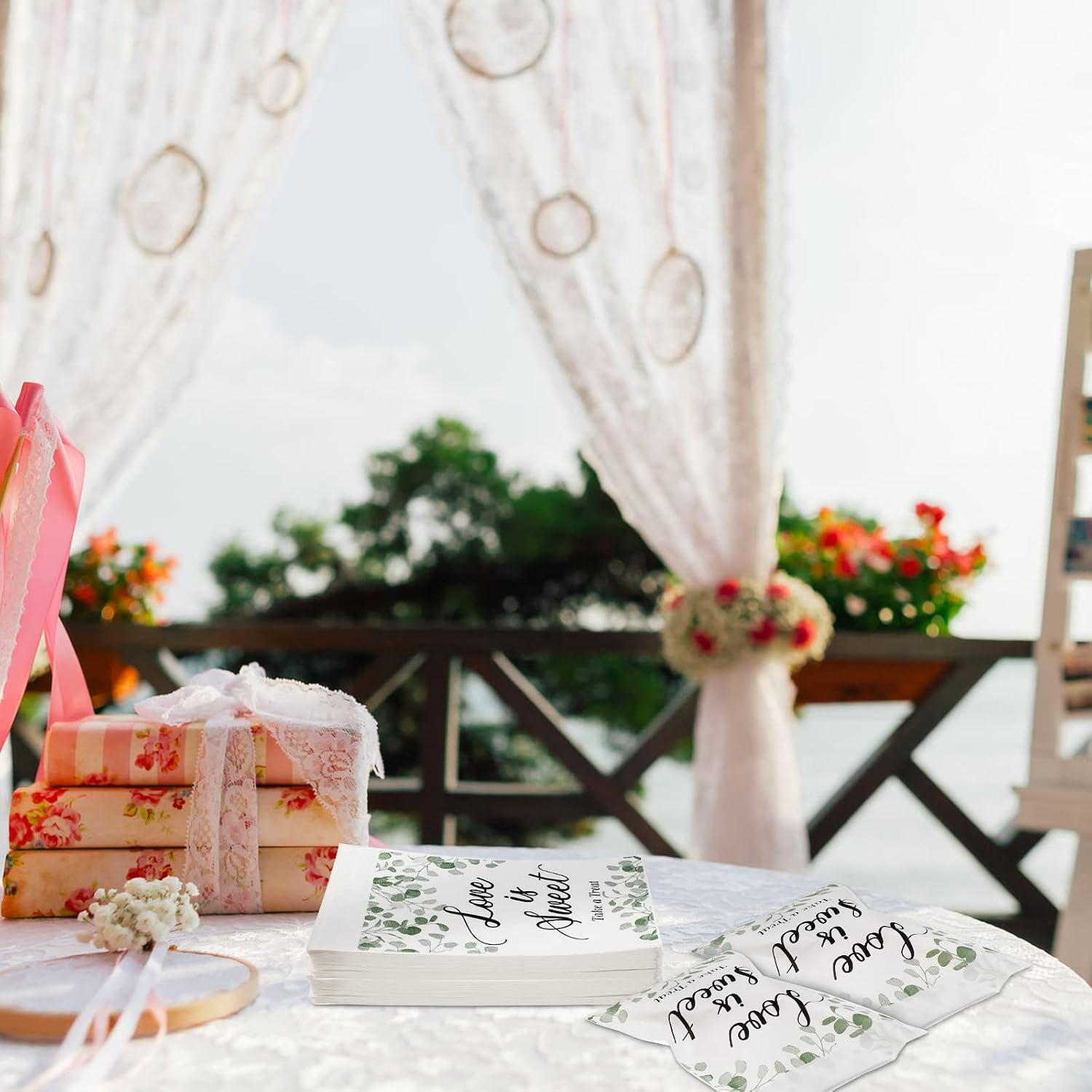 Geyee 200 Pcs Wedding Favor Treat Bags Bulk for Cookie Candy Dessert image 5
