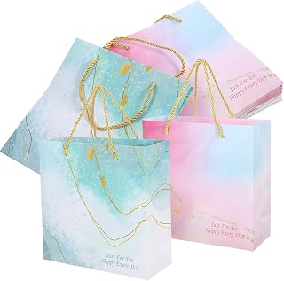 CORHAD 12pcs Medium Bags Set with Handles for Women Shower Birthday Party, Pink and Tote Bags for Party Favors and Candy