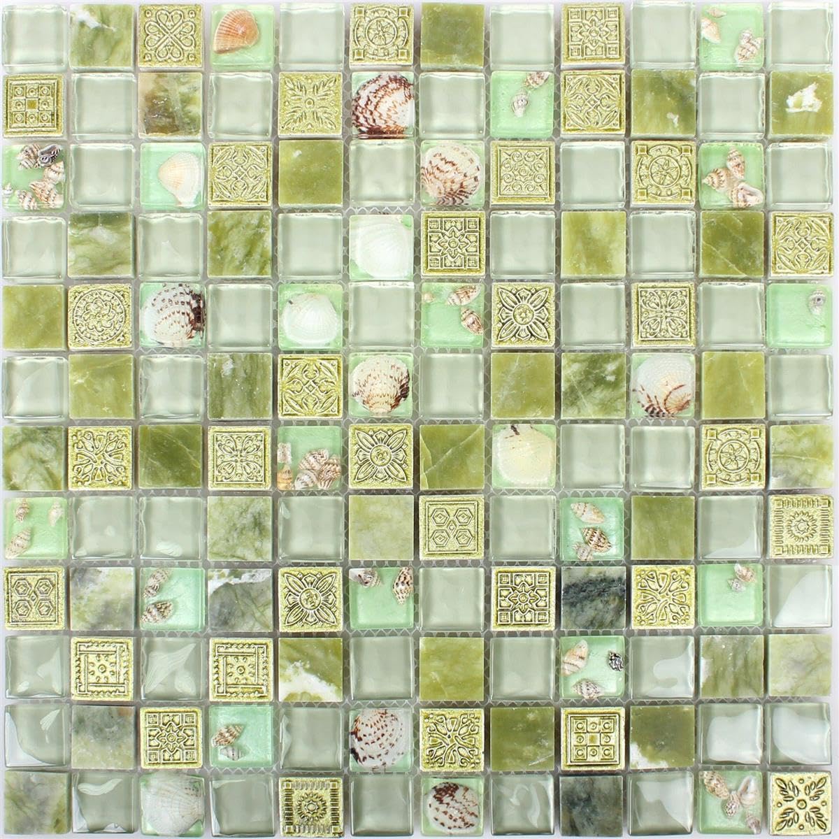 Marmor Glas Mosaik Fliesen Effekt Mosaik Schwarz - HT88358m