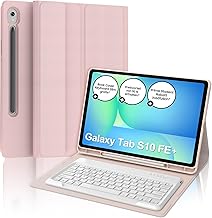 IVEOPPE Hülle mit Tastatur für Samsung Galaxy Tab S10 FE+ 13.1 Zoll, Deutsches QWERTZ-Layout, Tastatur für Samsung Tab S10 FE+ 13.1" 2025, Magnetisch Abnehmbarer Keyboard mit Pen Halter, Rosa