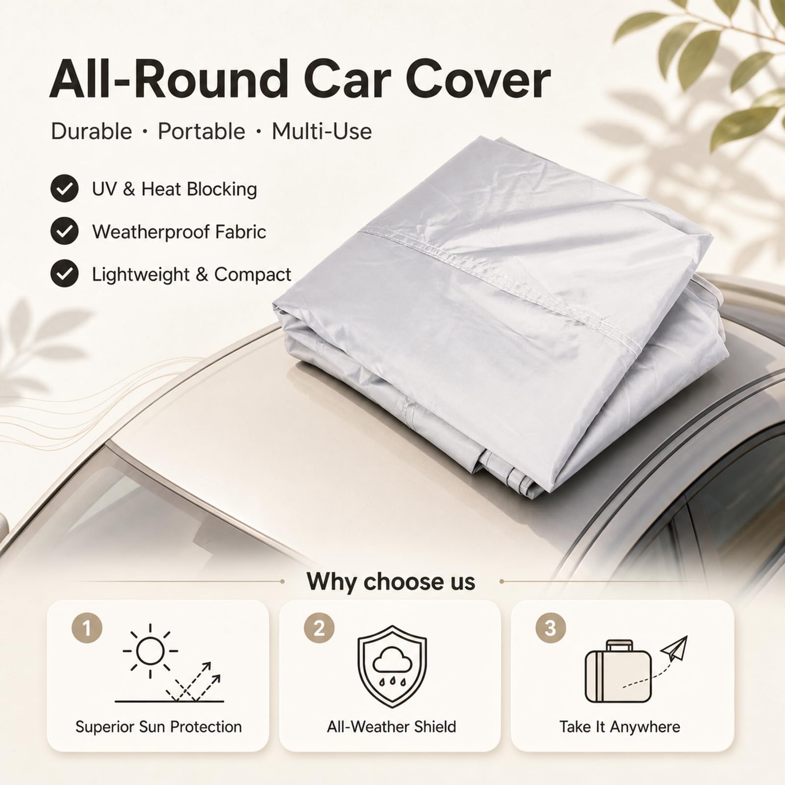 Copertura Parasole, Ombrello Parasole per Auto, Portatile Piegato Anti-UV Proteggi la Copertura Tenda da Tetto per Auto Copertura per Finestra Anteriore per Barbecue All'aperto