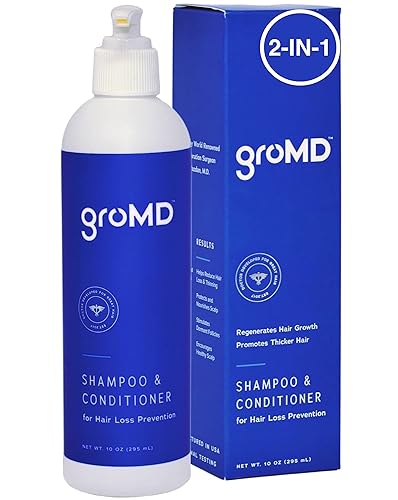 Miniatura 2 de GroMD Folículo activador en aerosol y champú estimulante del crecimiento del cabello y acondicionador – Biotina, aceite de argán, péptidos de cobre,