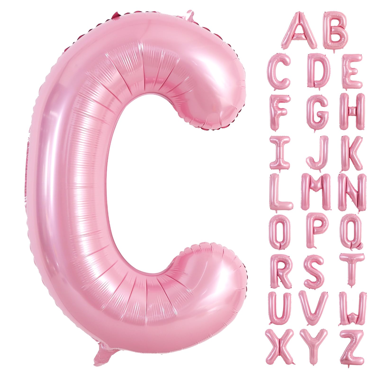 TONIFUL 40 Inch Large Pink Letter C Balloons Giant Foil Mylar Alphabet Balloon for Birthday Party Anniversary Baby Shower Wedding Supplies Decorations
