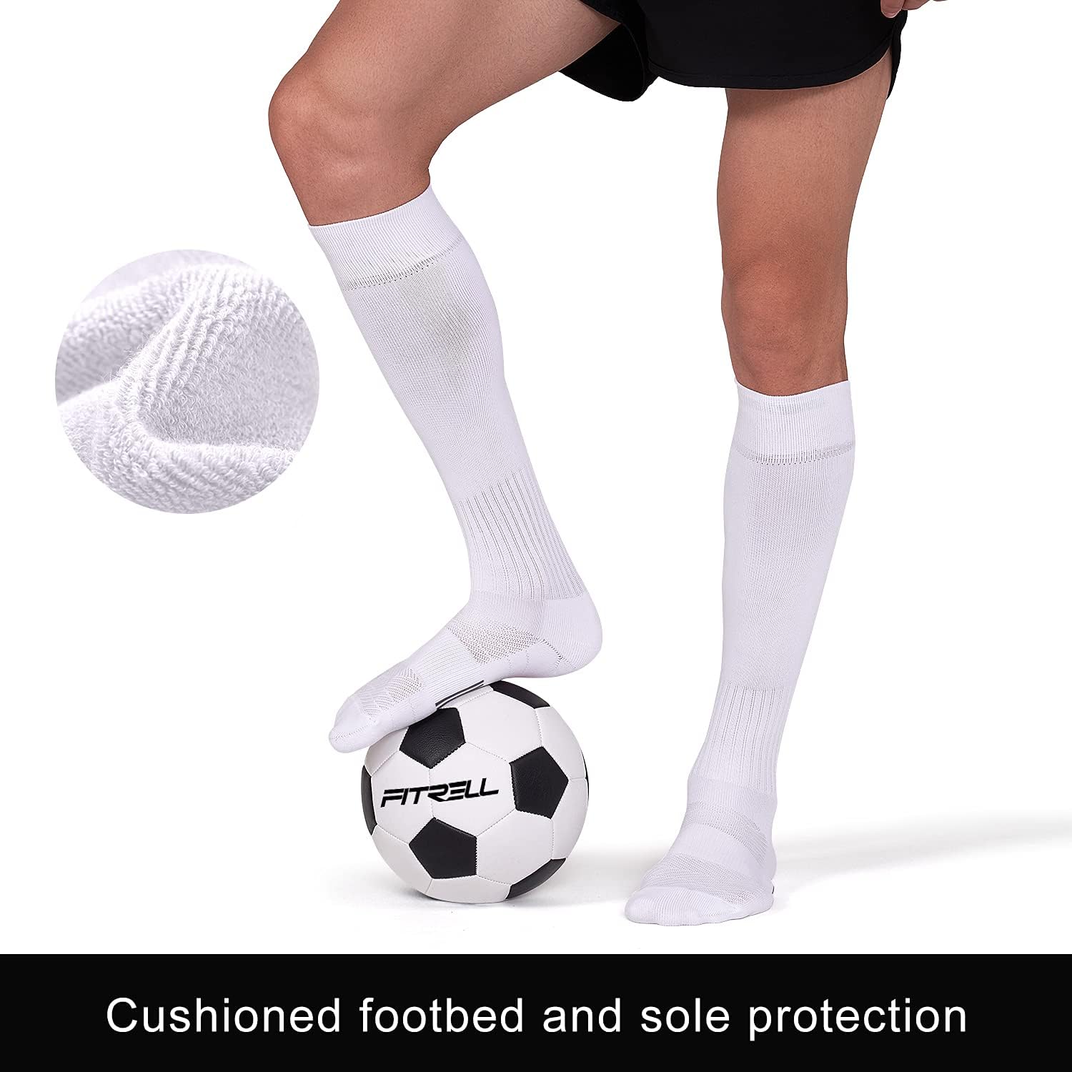 FITRELL 2/3 Pack Soccer Socks Baseball Softball For Youth Kids Boys Girls, Over-The-Calf Football Socks for Adult Men Women - Image 6