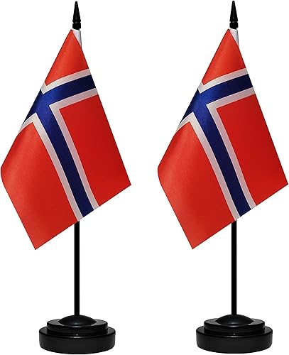 Miniatura 34 de Juego de banderas de escritorio de Cuba, paquete de 2 banderas cubanas de mesa para oficina, mini bandera de escritorio pequeña con poste negro