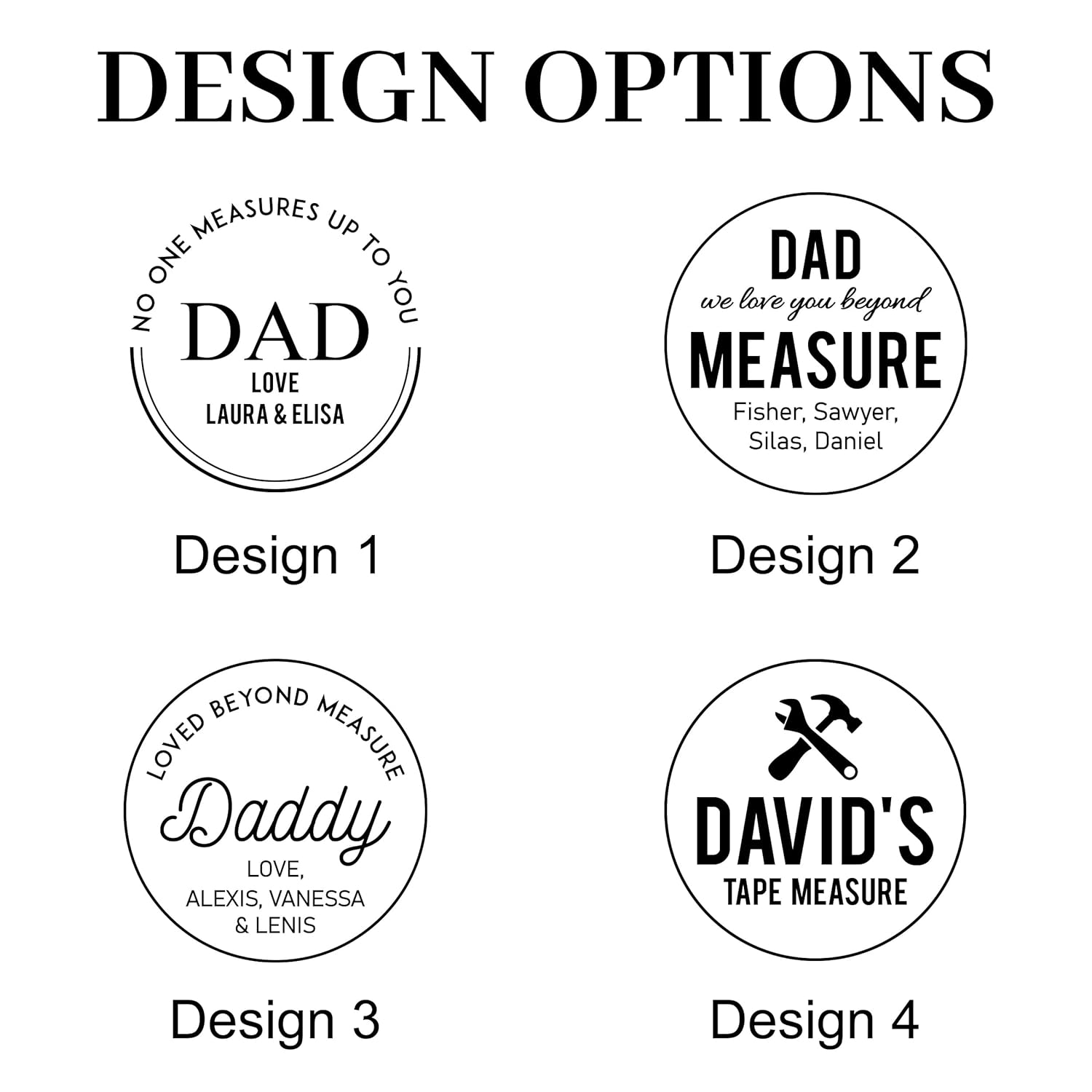Father’s Day Gift - Personalized Engraved Tape Measure, No One Measures Up to You, Custom Tape Measure Gift for Dad Grandpa, 3m/10ft
