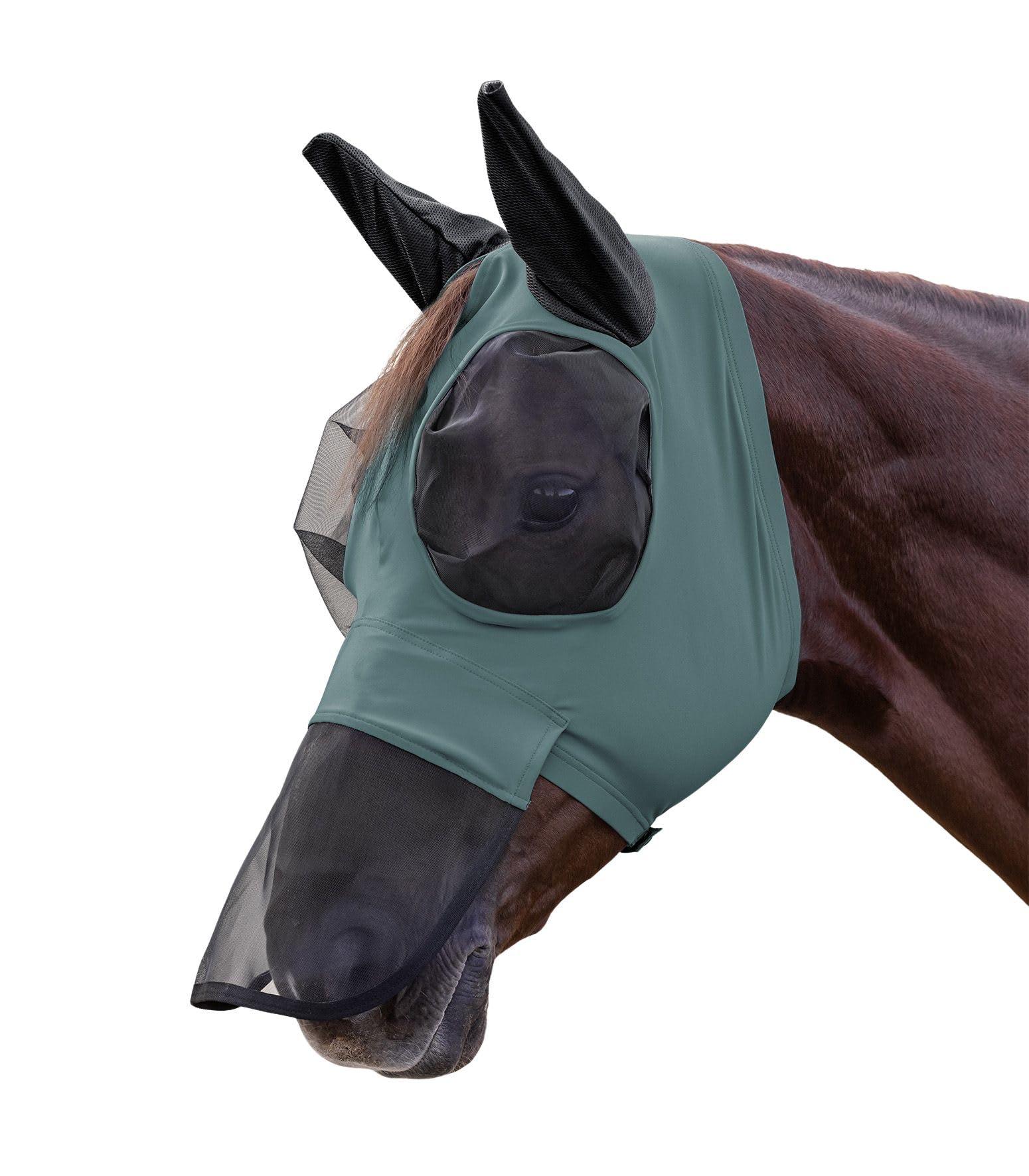 WALDHAUSEN XWB - Máscara antimoscas con protección nasal, color verde pino