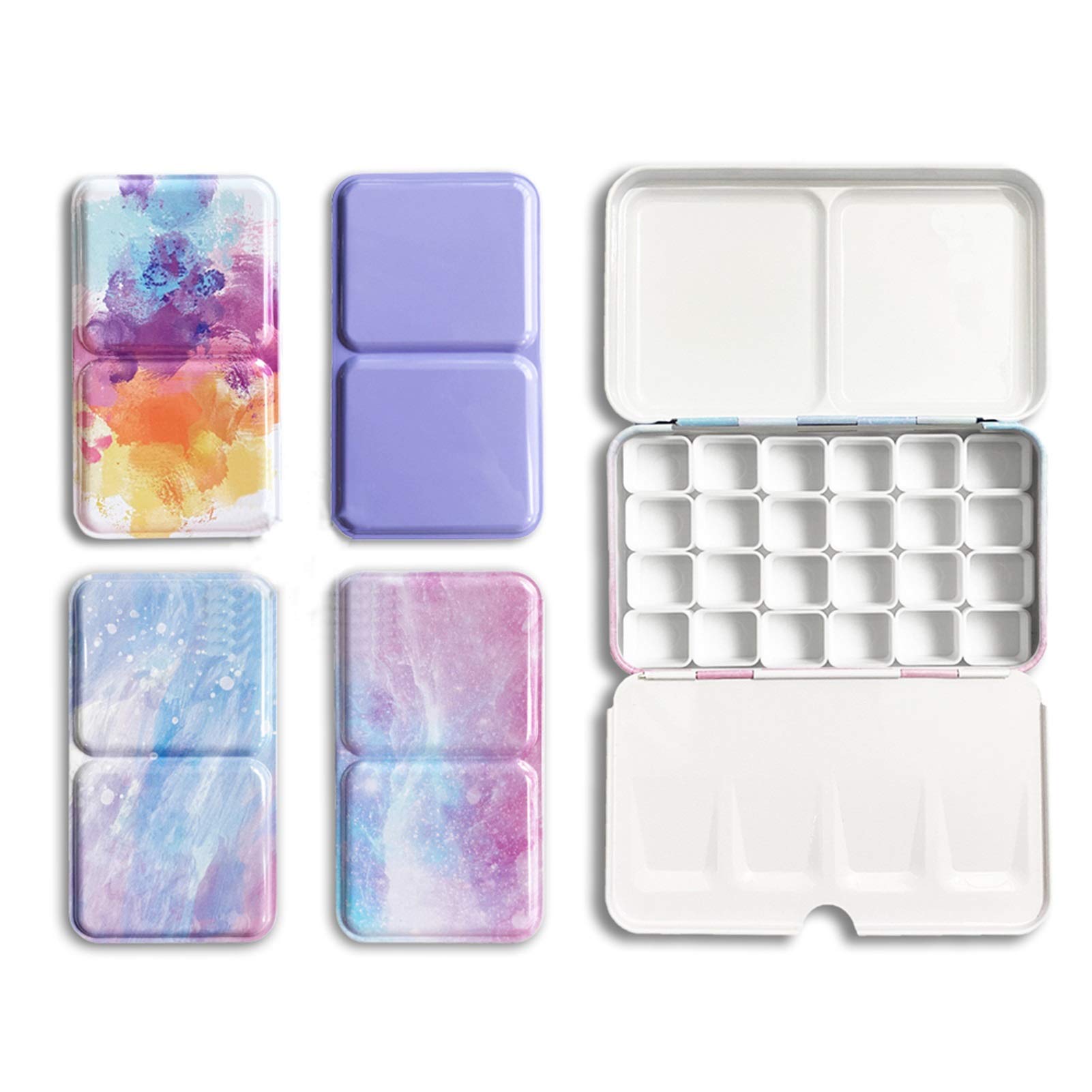 Abeillo Mini Verf Palet Aquarel Schilderen Tray, 8 STKS Plastic Verf Pallets voor Schilderen, Feest, Art Painting en DIY Craft Class, 6 Wells