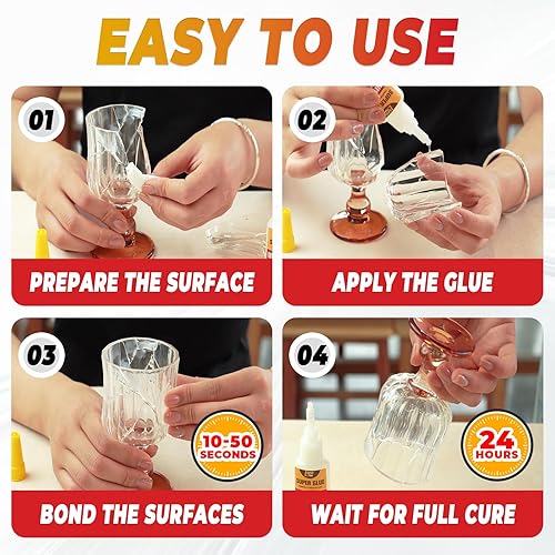 Miniatura 7 de Superpegamento Grueso CA Transparente de 30 Gramos (1.06 oz), Superpegamento de Cianoacrilato Instantáneo de Servicio Pesado para Plástico Cerámica