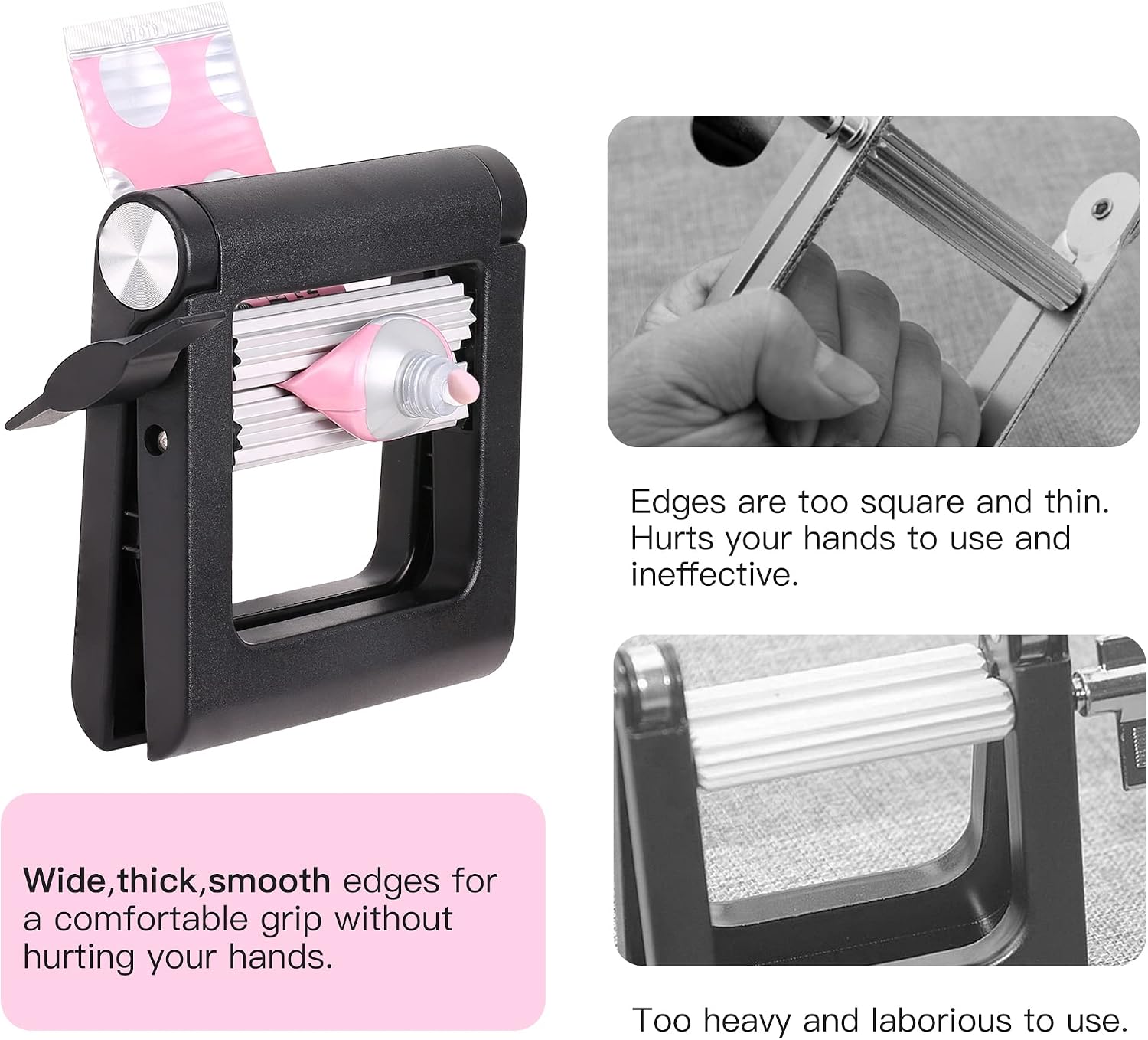 PERFEHAIR Paint Tube Squeezer Wringer Tool, Daily Living Rolling Metal Tube Squeeze Roller for Toothpaste, Hair Color, Paint Tube, Hand Cream, Artist, Painter