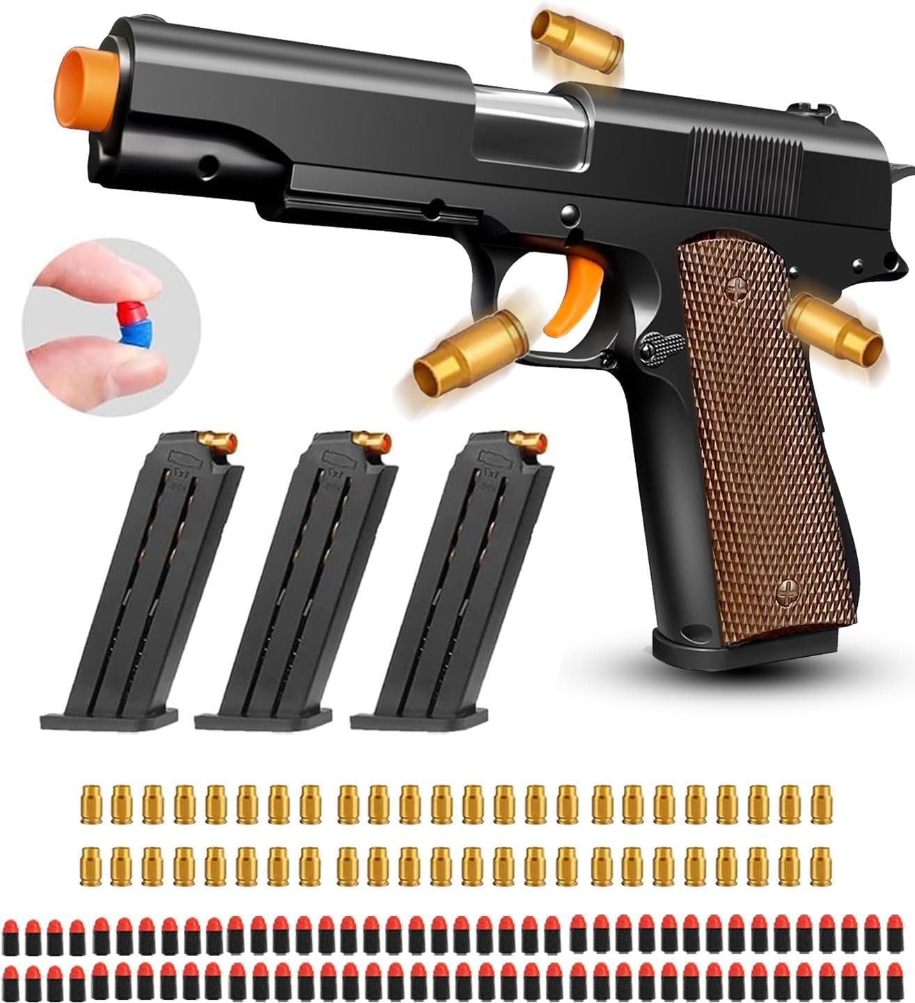 Toy Gun, Shell Ejecting Toy Gun with Soft Bullets, Educational Model Toy Pistol Shooting Game, Gifts for Kids Boys Girls