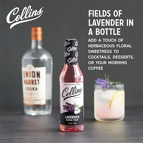 Miniatura 2 de Jarabe Simple de Lavanda Collins con Azúcar Real para Cócteles, Spritz, Té Helado, Limonada, Chocolate Caliente, Postre, Repostería, Jarabes de