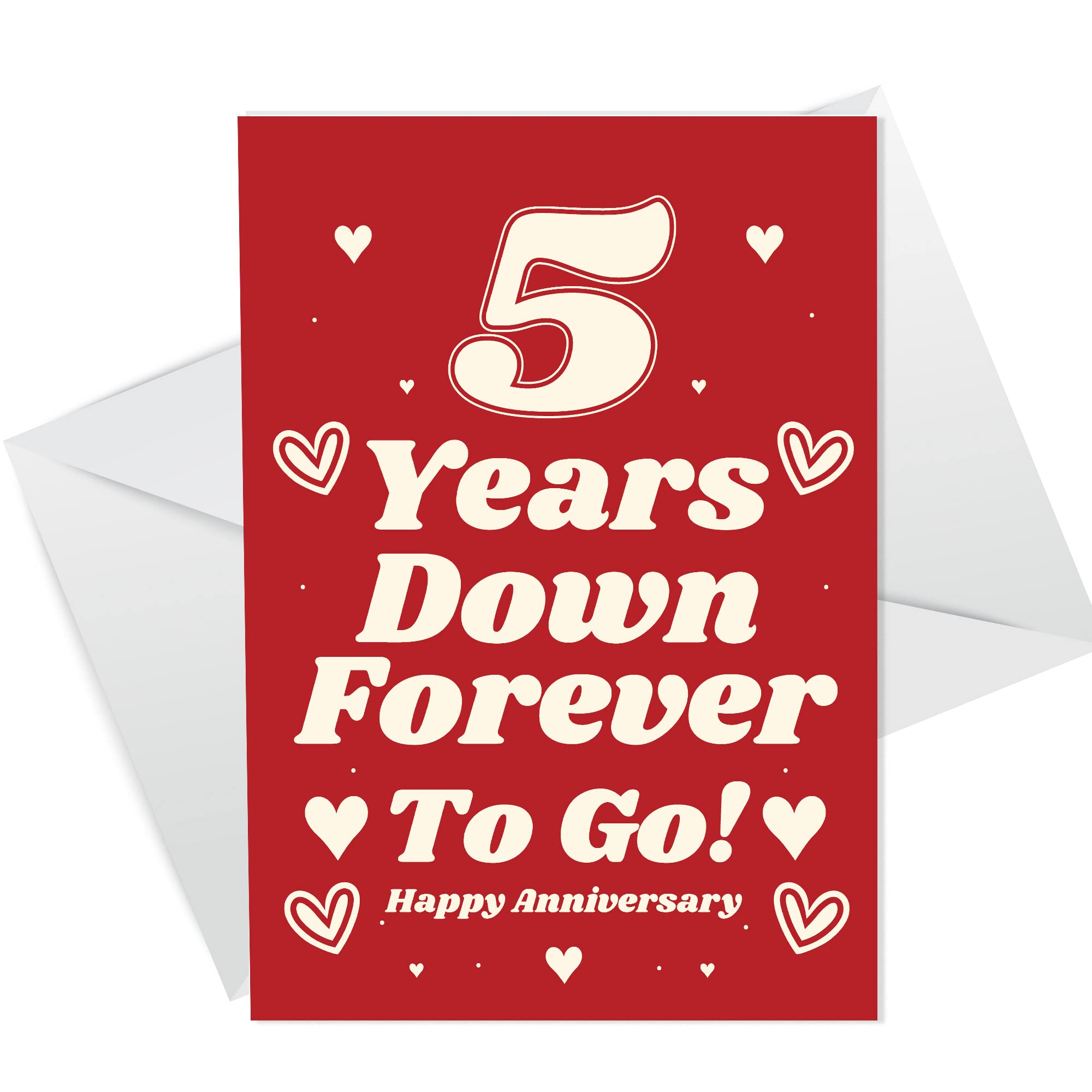 Funny Joke 5th Anniversary Card For Husband Wife Card For Him Her Men Women