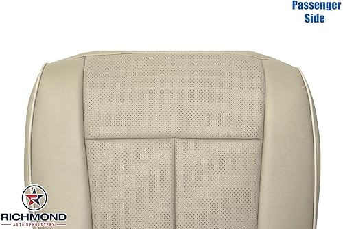 Miniatura 6 de Richmond Auto Upholstery - Funda de asiento de piel perforada de repuesto para parte inferior del lado del pasajero, color marrón con ribete