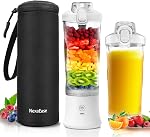 Bouteilles de mélange portatifs pour smoothies et shakes, 20 Mélangeurs Oz personnels pour lissage avec manches isolées, 6 Blades, lis de voyage, USB Remboursé - Mini Petit mélangeur pour cuisine