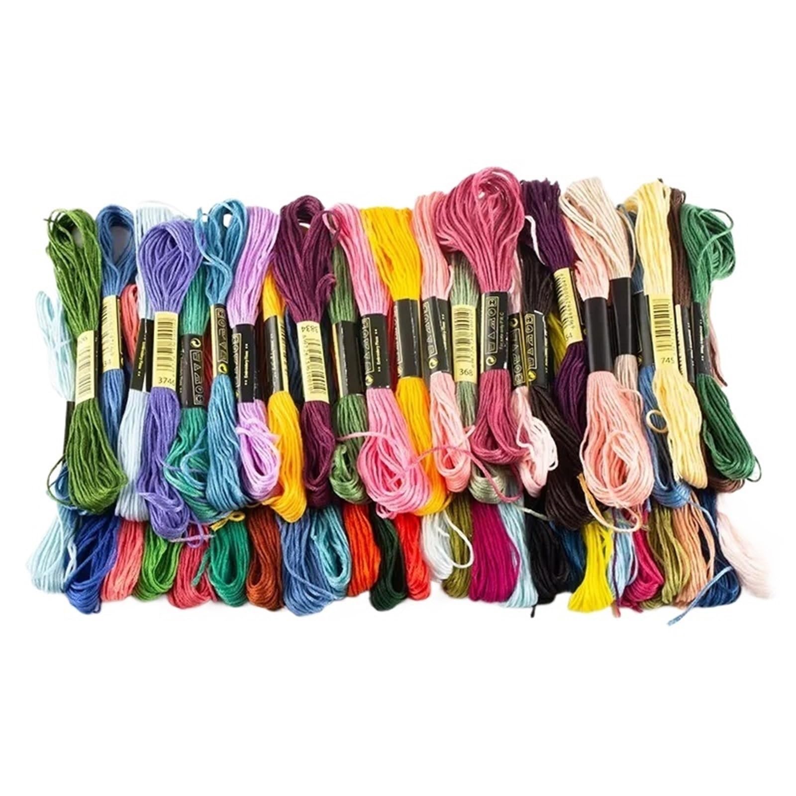 Hilo de bordado de punto de cruz, línea de bordado de color fijo, tejido a mano, poliéster y algodón, juego aleatorio (300 colores)