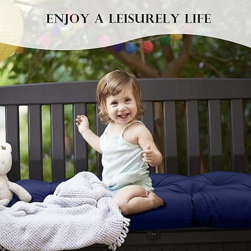 Miniatura 2 de Cojines de asiento de banco de jardín impermeables para interiores y exteriores, banco grueso de patio, sillas mecedoras suaves, asiento para sofá