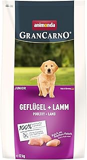 animonda GranCarno Junior Hundetrockenfutter getreidefrei Geflügel + Lamm (1 x 12 kg), Trockenfutter für Junge Hunde ohne Getreide, Welpenfutter trocken mit hoher Bekömmlichkeit product image